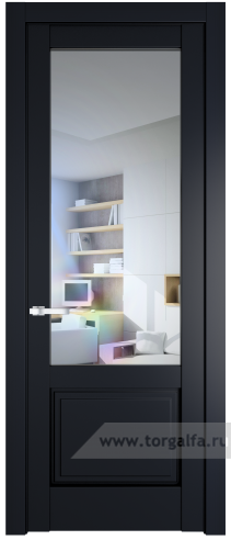 Дверь со стеклом ProfilDoors 3.2.2PD Прозрачное (Нэви Блу (RAL 7016))