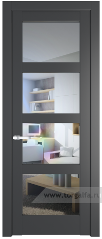 Дверь со стеклом ProfilDoors 3.4.2PD Прозрачное (Графит (Pantone 425С))