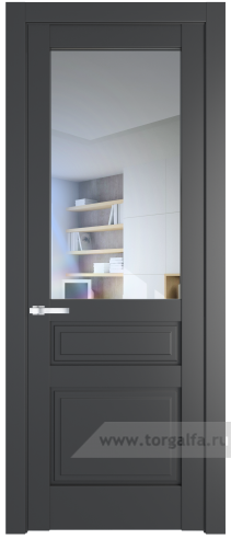 Дверь со стеклом ProfilDoors 3.5.3PD Прозрачное (Графит (Pantone 425С))