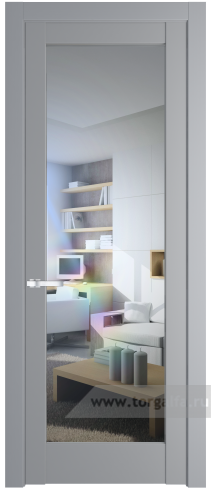 Дверь со стеклом ProfilDoors 4.1.2PD Прозрачное (Смоки (RAL 870-02))