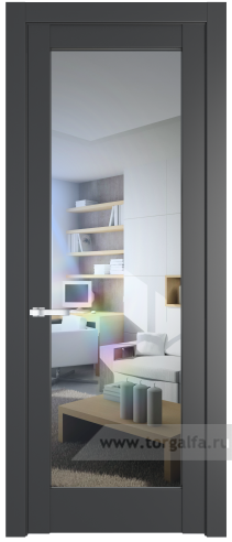 Дверь со стеклом ProfilDoors 4.1.2PD Прозрачное (Графит (Pantone 425С))