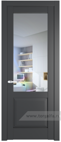 Дверь со стеклом ProfilDoors 4.2.2PD Прозрачное (Графит (Pantone 425С))