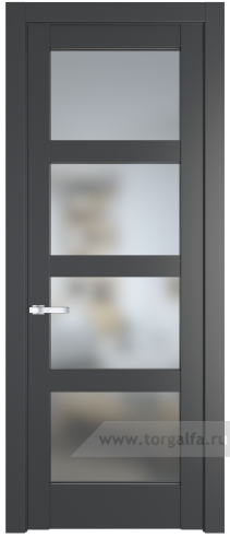 Дверь со стеклом ProfilDoors 4.4.2PD Матовое (Графит (Pantone 425С))