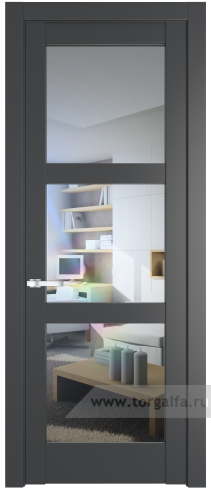 Дверь со стеклом ProfilDoors 4.6.2PD Прозрачное (Графит (Pantone 425С))