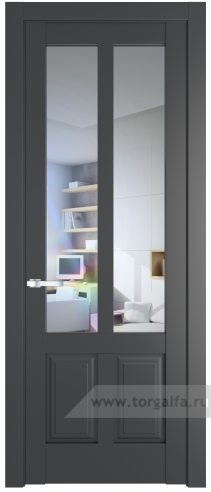 Дверь со стеклом ProfilDoors 4.8.2PD Прозрачное (Графит (Pantone 425С))