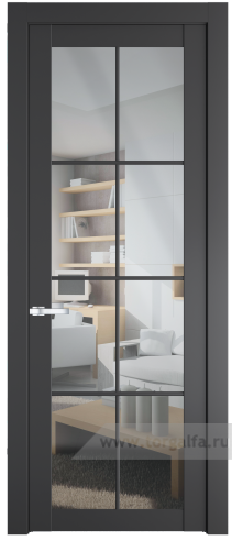 Дверь со стеклом ProfilDoors 1.1.2(р.8) PD Прозрачное (Графит (Pantone 425С))