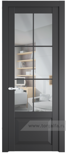Дверь со стеклом ProfilDoors 1.2.2(р.6) PD Прозрачное (Графит (Pantone 425С))