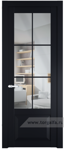 Дверь со стеклом ProfilDoors 1.2.2(р.6) PD Прозрачное (Нэви Блу (RAL 7016))