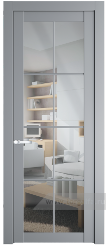 Дверь со стеклом ProfilDoors 2.1.2(р.8) PD Прозрачное (Смоки (RAL 870-02))