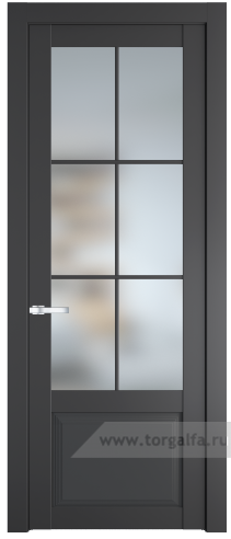 Дверь со стеклом ProfilDoors 2.2.2(р.6) PD Матовое (Графит (Pantone 425С))