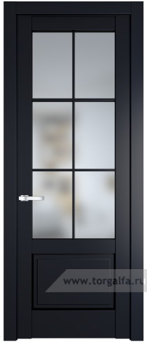 Дверь со стеклом ProfilDoors 3.2.2 (р.6) PD Матовое (Нэви Блу (RAL 7016))
