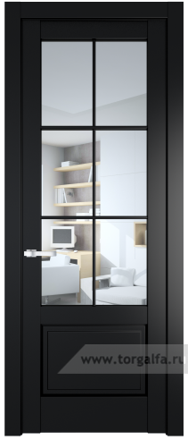 Дверь со стеклом ProfilDoors 3.2.2 (р.6) PD Прозрачное (Блэк)