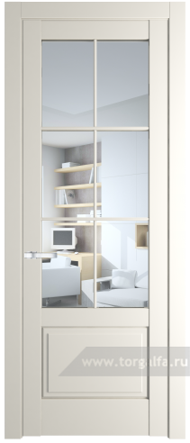 Дверь со стеклом ProfilDoors 3.2.2 (р.6) PD Прозрачное (Перламутр белый)