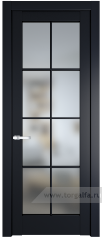 Дверь со стеклом ProfilDoors 4.1.2 (р.8) PD Матовое (Нэви Блу (RAL 7016))