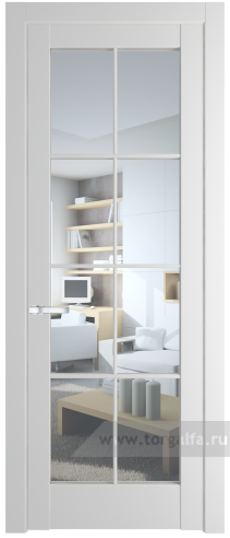 Дверь со стеклом ProfilDoors 4.1.2 (р.8) PD Прозрачное (Крем Вайт (RAL 120-02))