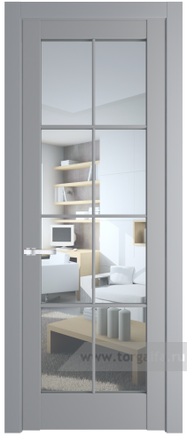 Дверь со стеклом ProfilDoors 4.1.2 (р.8) PD Прозрачное (Смоки (RAL 870-02))