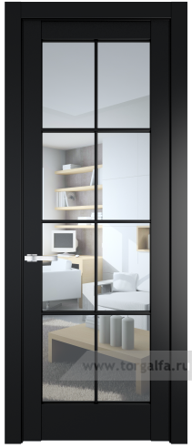 Дверь со стеклом ProfilDoors 4.1.2 (р.8) PD Прозрачное (Блэк)