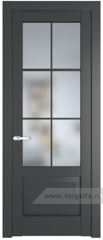 Дверь со стеклом ProfilDoors 4.2.2 (р.6) PD Матовое (Графит (Pantone 425С))