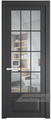 Дверь со стеклом ProfilDoors 1.2.2(р.12) PD Прозрачное (Графит (Pantone 425С))