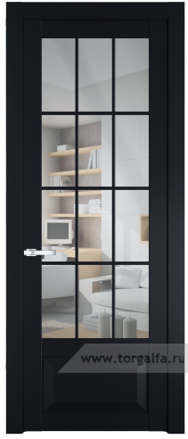 Дверь со стеклом ProfilDoors 1.2.2(р.12) PD Прозрачное (Нэви Блу (RAL 7016))