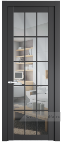 Дверь со стеклом ProfilDoors 2.1.2(р.15) PD Прозрачное (Графит (Pantone 425С))