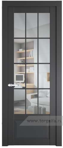 Дверь со стеклом ProfilDoors 2.2.2(р.12) PD Прозрачное (Графит (Pantone 425С))
