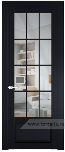 Дверь со стеклом ProfilDoors 2.2.2(р.12) PD Прозрачное (Нэви Блу (RAL 7016))