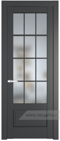 Дверь со стеклом ProfilDoors 3.2.2 (р.12) PD Матовое (Графит (Pantone 425С))