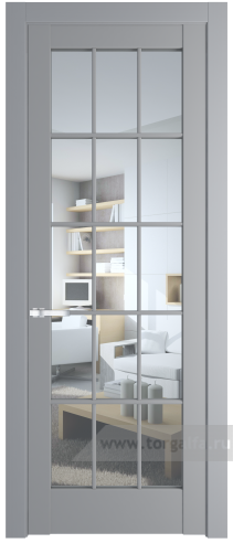 Дверь со стеклом ProfilDoors 4.1.2 (р.15) PD Прозрачное (Смоки (RAL 870-02))