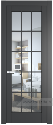 Дверь со стеклом ProfilDoors 4.1.2 (р.15) PD Прозрачное (Графит (Pantone 425С))