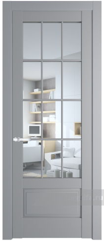 Дверь со стеклом ProfilDoors 4.2.2 (р.12) PD Прозрачное (Смоки (RAL 870-02))
