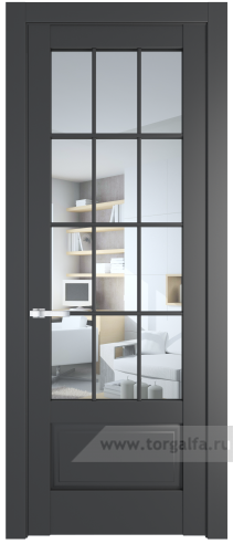 Дверь со стеклом ProfilDoors 4.2.2 (р.12) PD Прозрачное (Графит (Pantone 425С))