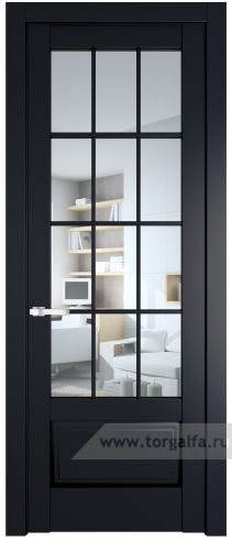 Дверь со стеклом ProfilDoors 4.2.2 (р.12) PD Прозрачное (Нэви Блу (RAL 7016))