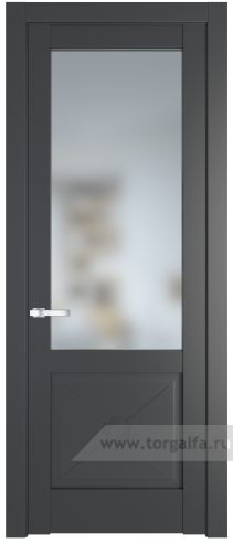 Дверь со стеклом ProfilDoors 1.2.2PM Матовое (Графит (Pantone 425С))