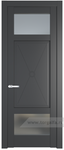 Дверь со стеклом ProfilDoors 1.3.2PM Матовое (Графит (Pantone 425С))