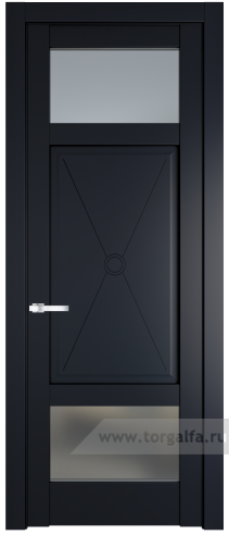 Дверь со стеклом ProfilDoors 1.3.2PM Матовое (Нэви Блу (RAL 7016))