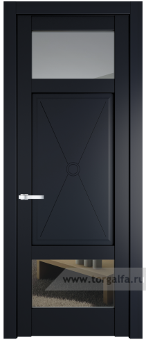 Дверь со стеклом ProfilDoors 1.3.2PM Прозрачное (Нэви Блу (RAL 7016))