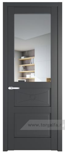 Дверь со стеклом ProfilDoors 1.5.2PM Прозрачное (Графит (Pantone 425С))