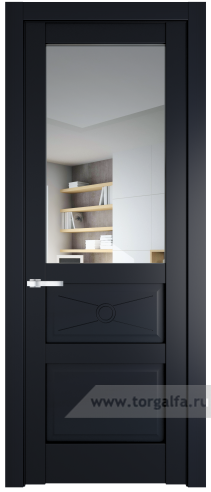 Дверь со стеклом ProfilDoors 1.5.2PM Прозрачное (Нэви Блу (RAL 7016))