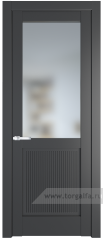 Дверь со стеклом ProfilDoors 2.2.2PM Матовое (Графит (Pantone 425С))