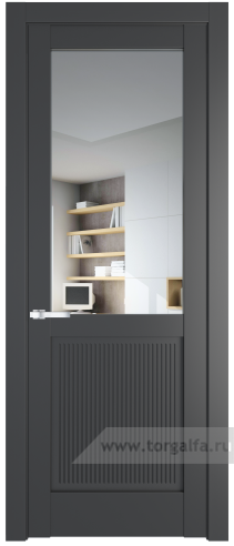 Дверь со стеклом ProfilDoors 2.2.2PM Прозрачное (Графит (Pantone 425С))