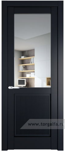 Дверь со стеклом ProfilDoors 2.2.2PM Прозрачное (Нэви Блу (RAL 7016))