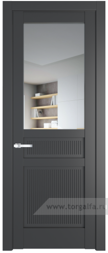 Дверь со стеклом ProfilDoors 2.3.2PM Прозрачное (Графит (Pantone 425С))