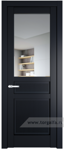 Дверь со стеклом ProfilDoors 2.3.2PM Прозрачное (Нэви Блу (RAL 7016))