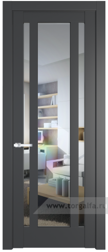 Дверь со стеклом ProfilDoors 3.5.2PM Прозрачное (Графит (Pantone 425С))
