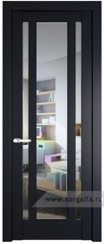 Дверь со стеклом ProfilDoors 3.5.2PM Прозрачное (Нэви Блу (RAL 7016))