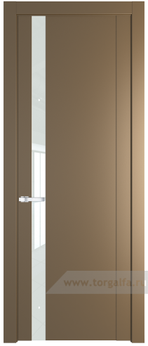 Дверь со стеклом ProfilDoors 1.2P Lacobel Белый лак (Перламутр золото)
