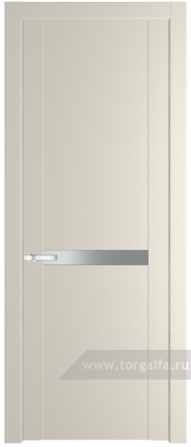 Дверь со стеклом ProfilDoors 1.4P Lacobel Серебряный лак (Кремовая Магнолия (RAL 120-04))