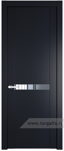 Дверь со стеклом ProfilDoors 1.4P Зеркало (Нэви Блу (RAL 7016))