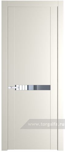 Дверь со стеклом ProfilDoors 1.4P Зеркало (Перламутр белый)